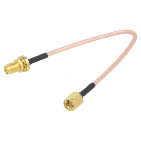 Cablu 50Ω 0,15m RP-SMA mamă - SMA mufă ecranat -65÷150°C | Electronic-mag.ro | Componente Electronice