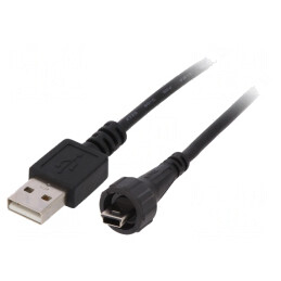 Cablu-adaptor USB A la USB B Mini Etanș IP67 2m | Electronic-mag.ro | Componente Electronice