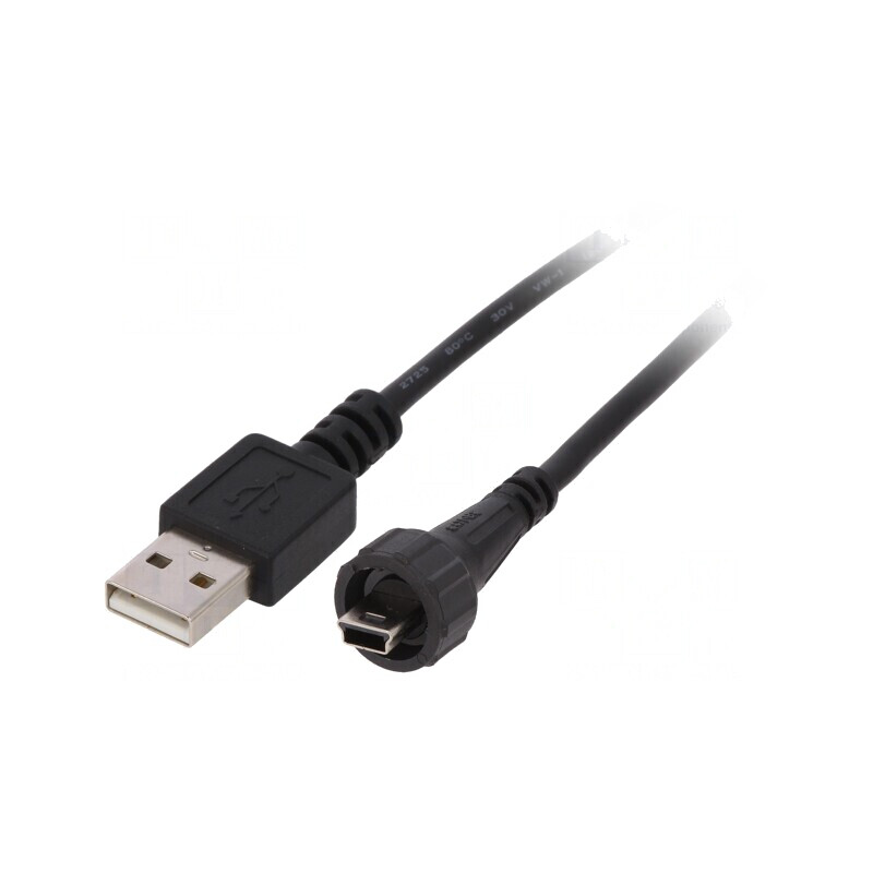 Cablu-adaptor USB A la USB B Mini Etanș IP67 2m | Electronic-mag.ro | Componente Electronice