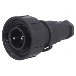 Conector circular cu 2 pini filet interior PX0736/P | Electronic-mag.ro | Componente Electronice