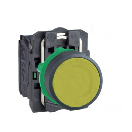 Comutator apăsare 22mm 1NO galben | Electronic-mag.ro | Componente Electronice