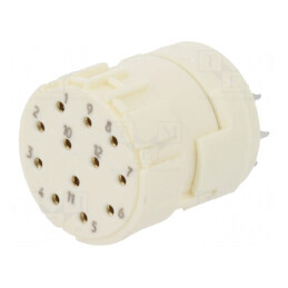 Conector M23 12-Pin Mamă Lipire 200V 8A