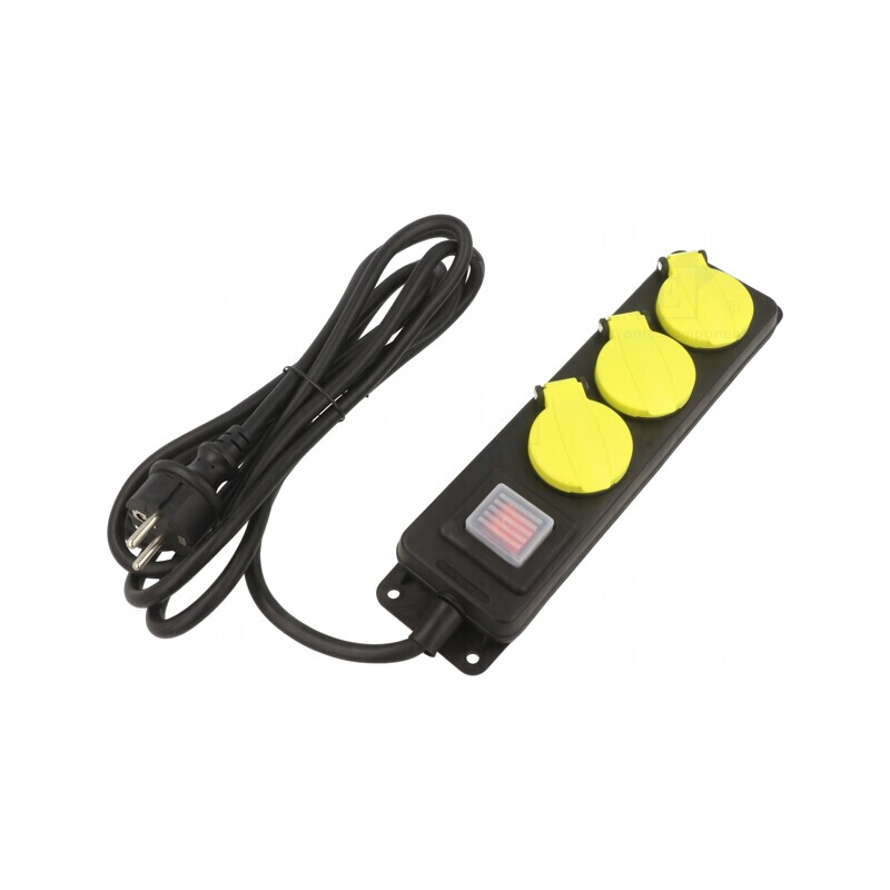 Prelungitor Alimentare 3 Prize Negru 3m 16A | Electronic-mag.ro | Componente Electronice
