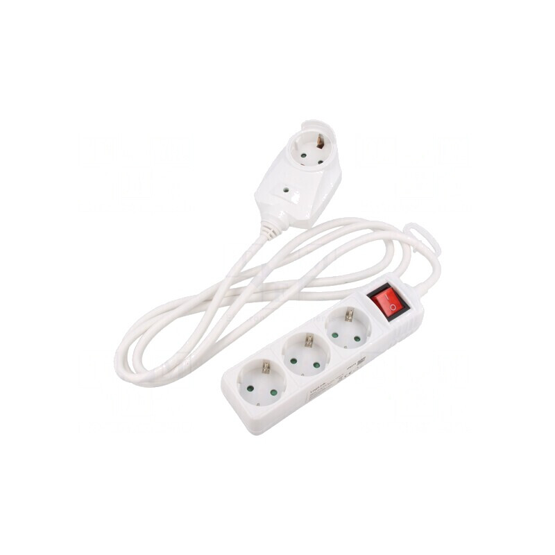 Prelungitor 3 Prize Alb 230V 16A | Electronic-mag.ro | Componente Electronice