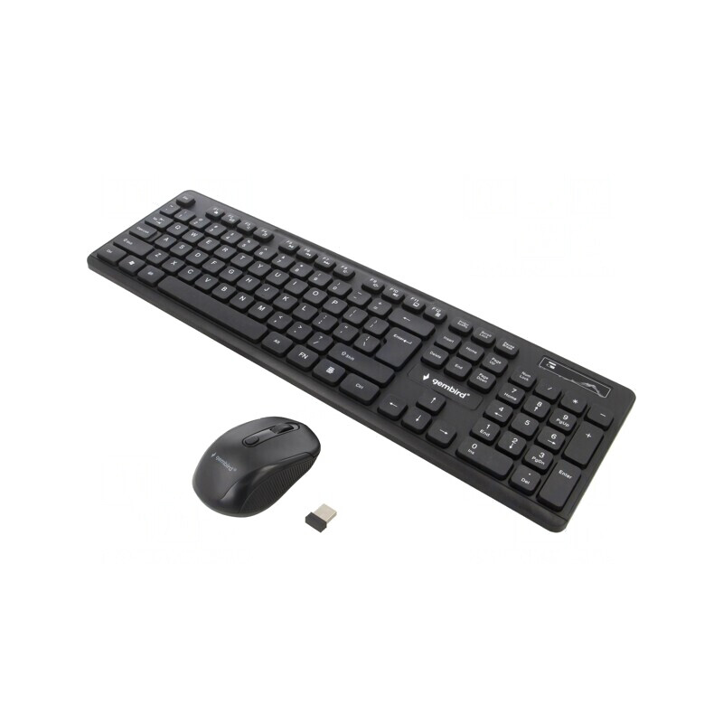 Kit de Birou Negru USB A Fără Fir Slim US Layout 10m | Electronic-mag.ro | Componente Electronice