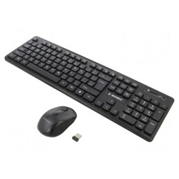 Kit de Birou Negru USB A Fără Fir Slim US Layout 10m | Electronic-mag.ro | Componente Electronice