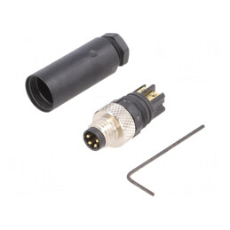 Conector M8 Tată 4 PIN Drept pe Cablu IP67 30V | Electronic-mag.ro | Componente Electronice