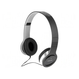 Căști cu microfon negre Jack 3.5mm 1.2m | Electronic-mag.ro | Componente Electronice