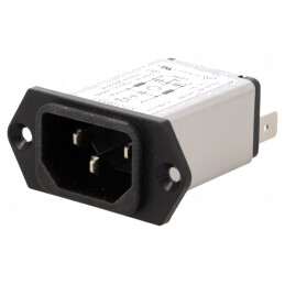 Conector Alimentare AC Soclu Tată 6A 250VAC IEC 60320 | Electronic-mag.ro | Componente Electronice