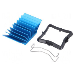 Radiator Extrudat cu Aripioare BGA Albastru 25x25mm | Electronic-mag.ro | Componente Electronice