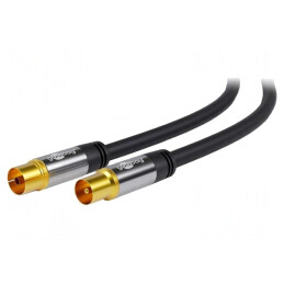 Cablu | 75Ω | 5m | coaxială 9,5mm priză,coaxială 9,5mm mufă | PVC | 70384