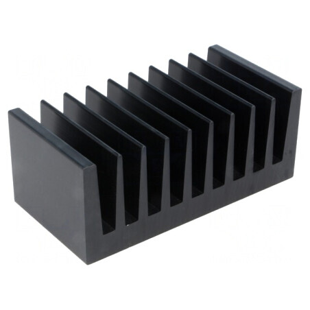 Radiator extrudat cu aripioare negru 50x100x40mm | Electronic-mag.ro | Componente Electronice