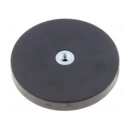 Magnet: fix | neodim | H: 5,5mm | 85N | Ø: 43mm | Lung.filet: 4mm | Mat: gumă | GN 51.5-ND-43