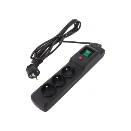 Prelungitor cu protecție la supratensiune 3 prize 10A | Electronic-mag.ro | Componente Electronice