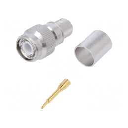 Mufă TNC Tată Drept 50Ω Crimp PTFE Aurit | Electronic-mag.ro | Componente Electronice