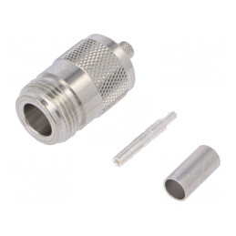 Mufă N mamă drept crimpat pe cablu RG58C/U | Electronic-mag.ro | Componente Electronice