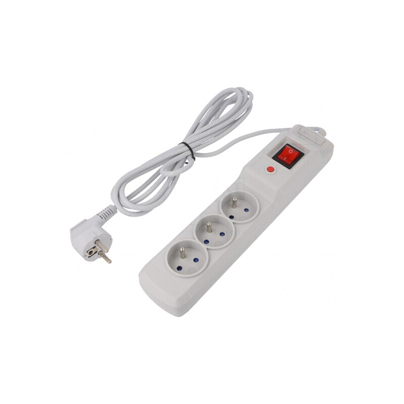 Prelungitor cu Protecție la Supratensiune 3 Prize 10A | Electronic-mag.ro | Componente Electronice