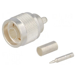 Mufă N tată drept 50Ω crimpat PTFE pentru RG141, RG58C/U, URM43, URM76