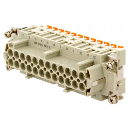 Conector HDC Inserturi Contact Mamă 24 PE 16A | Electronic-mag.ro | Componente Electronice
