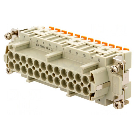 Conector HDC Inserturi Contact Mamă 24 PE 16A | Electronic-mag.ro | Componente Electronice