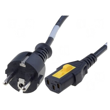 Cablu Alimentare 3m CEE 7/7 la IEC C13 cu Blocare 10A | Electronic-mag.ro | Componente Electronice