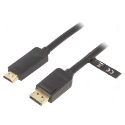 Cablu DisplayPort la HDMI 5m Negru 30AWG