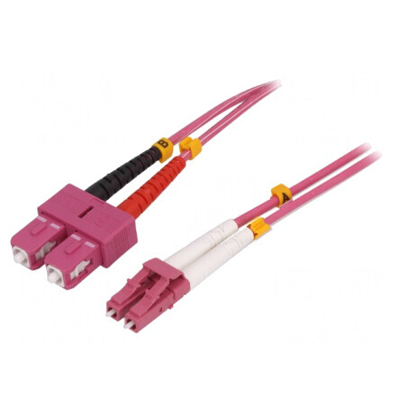 Patch Cord Fibră OM4 LC/UPC SC/UPC 5m Roz | Electronic-mag.ro | Componente Electronice