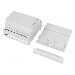 Carcasă pentru șină DIN, gri, 90x89x53mm | Electronic-mag.ro | Componente Electronice