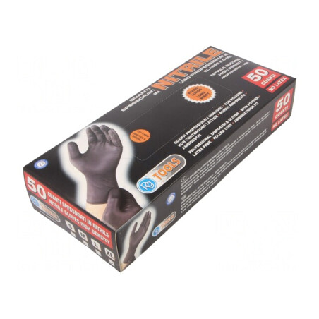 Mănuși de Protecție Nitril XL Negre 50buc | Electronic-mag.ro | Componente Electronice