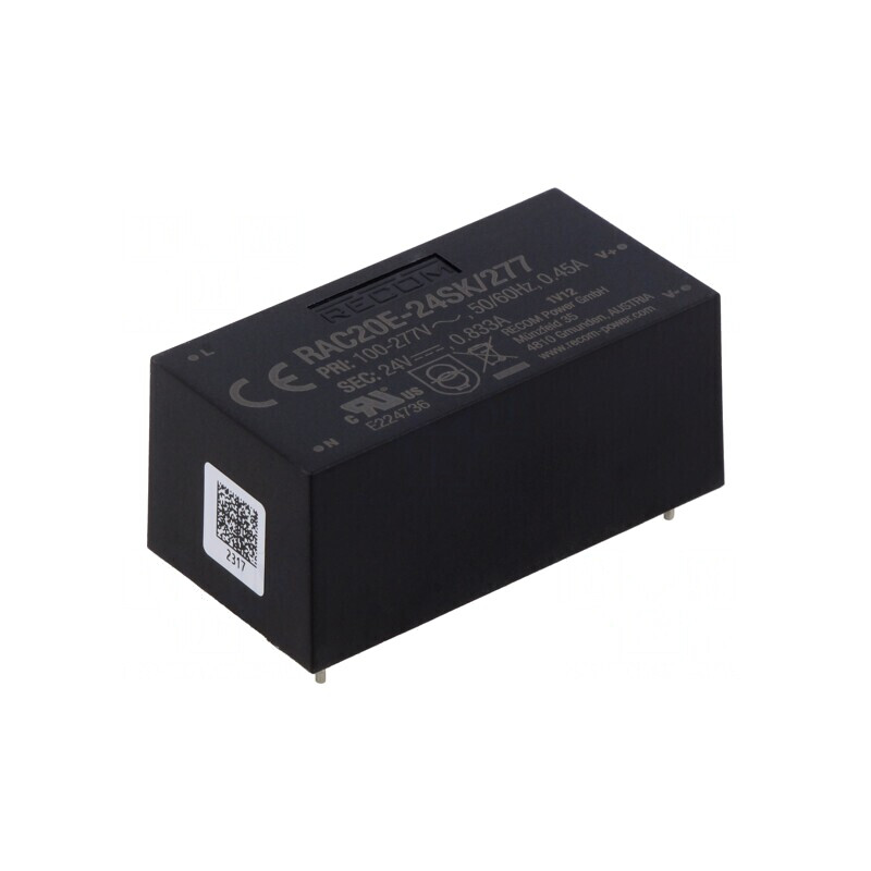Convertor AC/DC 20W 24V 833mA 84% PCB 4000V | Electronic-mag.ro | Componente Electronice Convertor AC/DC 20W 24V 833mA 84% PCB 4000V | Electronic-mag.ro | Componente Electronice