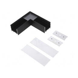 Conector 90° Aluminiu Anodat Negru VARIO30-02 | Electronic-mag.ro | Componente Electronice