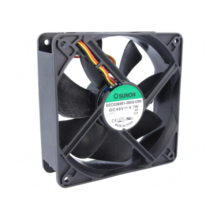 Ventilator DC Axial 48V 120x120x38mm 234,6m3/h 48dBA 24AWG | Electronic-mag.ro | Componente Electronice