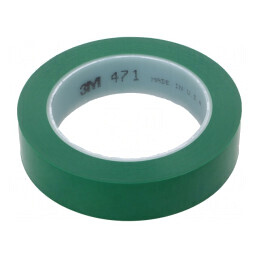 Bandă: de marcare | verde | L: 33m | W: 25mm | Thk: 0,13mm | 2,5N/cm | 130% | 471-25-33/GN