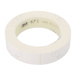 Bandă: de marcare | albă | L: 33m | W: 25mm | Thk: 0,13mm | 2,5N/cm | 130% | 471-25-33/WH