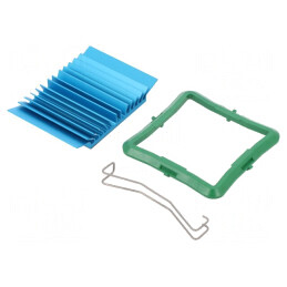 Radiator extrudat cu aripioare BGA albastru 40x40mm | Electronic-mag.ro | Componente Electronice