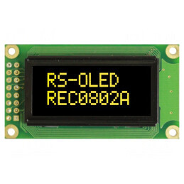Afișaj OLED Alfanumeric 8x2 Galben 58x32mm | Electronic-mag.ro | Componente Electronice