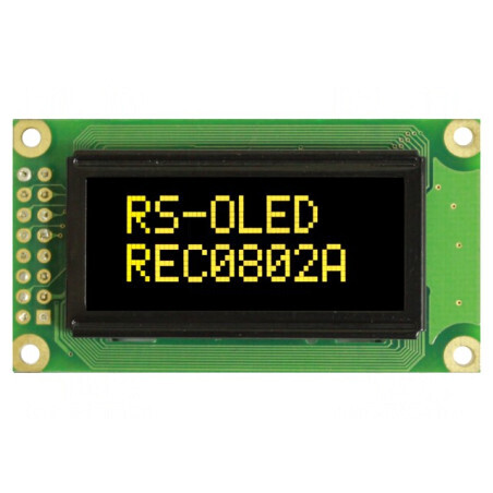 Afișaj OLED Alfanumeric 8x2 Galben 58x32mm | Electronic-mag.ro | Componente Electronice