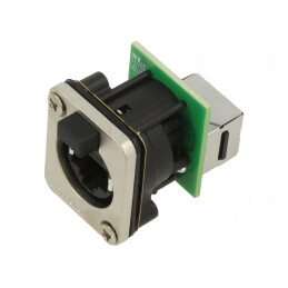 Conector Ethernet de Montaj XLRnet cu Capac, IP54, RJXS8FD5T | Electronic-mag.ro | Componente Electronice