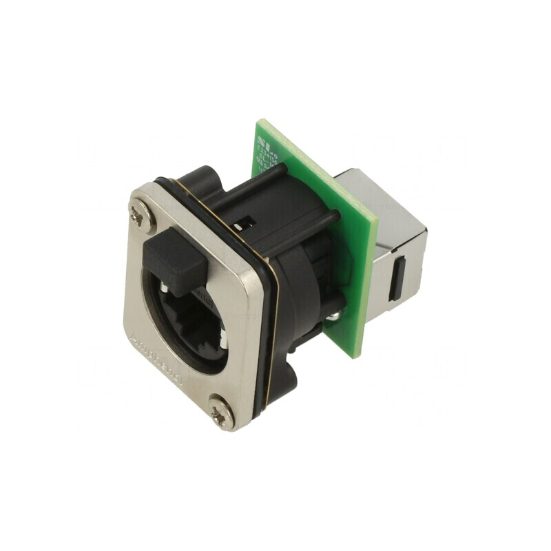 Conector Ethernet de Montaj XLRnet cu Capac, IP54, RJXS8FD5T | Electronic-mag.ro | Componente Electronice