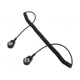 Cablu de Conexiune ESD Spiralat Negru 2m | Electronic-mag.ro | Componente Electronice