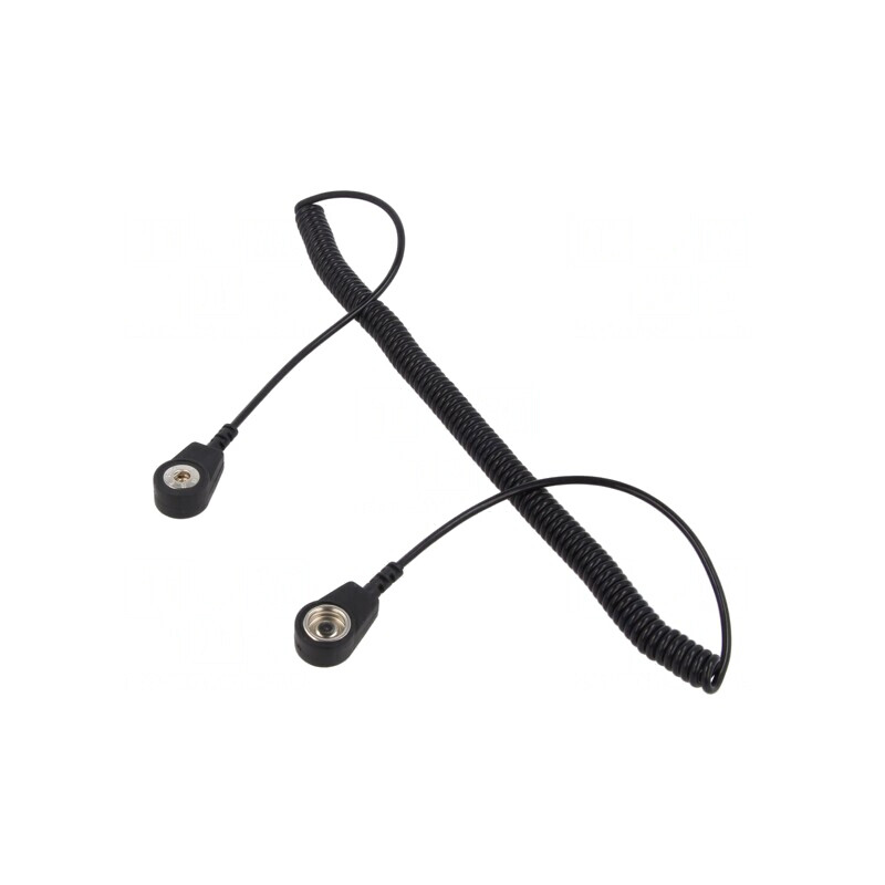 Cablu de Conexiune ESD Spiralat Negru 2m | Electronic-mag.ro | Componente Electronice