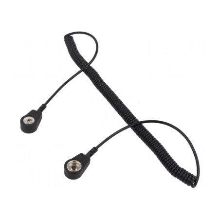 Cablu de Conexiune ESD Spiralat Negru 2m | Electronic-mag.ro | Componente Electronice