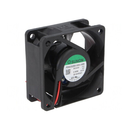 Ventilator DC Axial 24V 60x60x25mm 49m3/h 38dBA Cu Bilă | Electronic-mag.ro | Componente Electronice