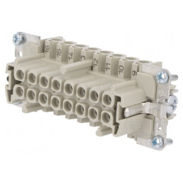 Conector HDC Mamă 16 PIN cu 16 Inserturi de Contact | Electronic-mag.ro | Componente Electronice