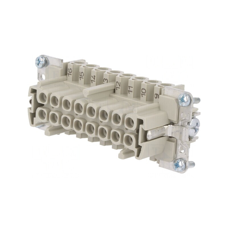 Conector HDC Mamă 16 PIN cu 16 Inserturi de Contact | Electronic-mag.ro | Componente Electronice