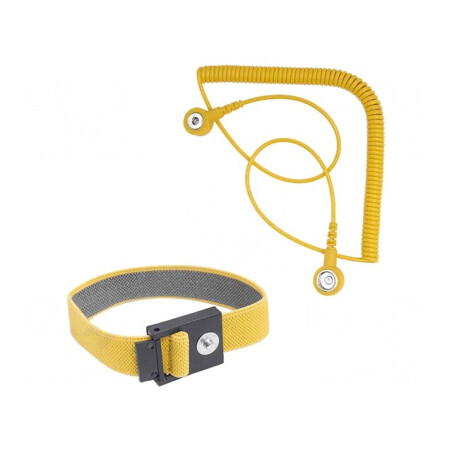 Brățară ESD Galbenă 2,4m 4mm | Electronic-mag.ro | Componente Electronice