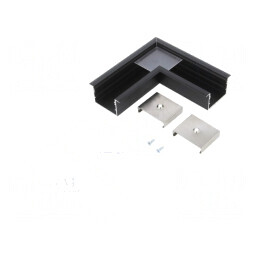 Conector 90° Aluminiu Negru Anodat VARIO30-07 | Electronic-mag.ro | Componente Electronice