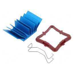 Radiator extrudat cu aripioare BGA albastru 23x23mm | Electronic-mag.ro | Componente Electronice