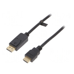 Cablu DisplayPort 1.2 la HDMI 1m Negru