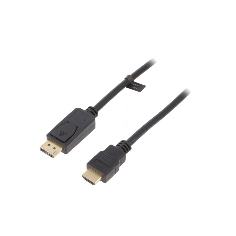 Cablu DisplayPort 1.2 la HDMI 1m Negru | Electronic-mag.ro | Componente Electronice